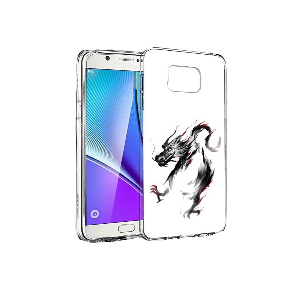 

Чехол MyPads Tocco для Samsung Galaxy Note 5 черный дракон, Прозрачный, Tocco