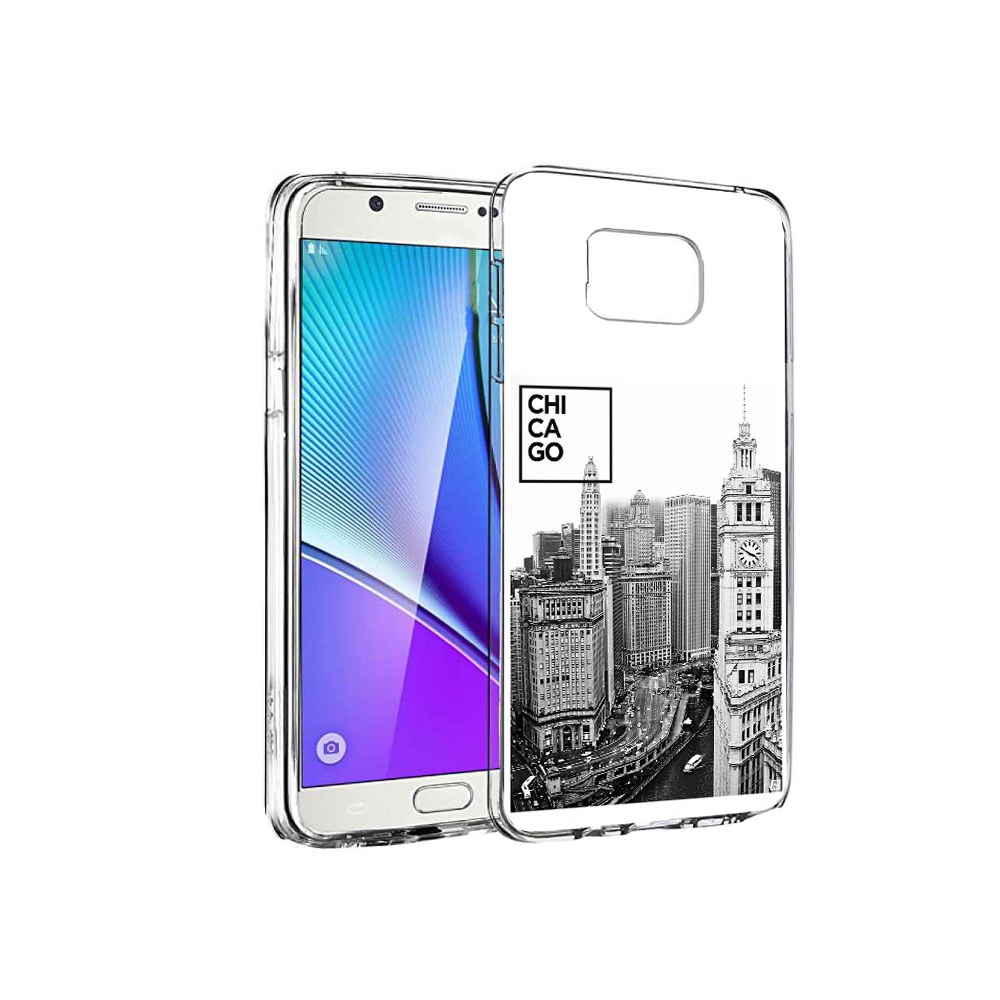 

Чехол MyPads Tocco для Samsung Galaxy Note 5 черно белый чикаго, Прозрачный, Tocco