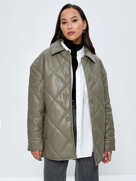 

Кожаная куртка женская ZARINA 3122400100 зеленая M, 3122400100