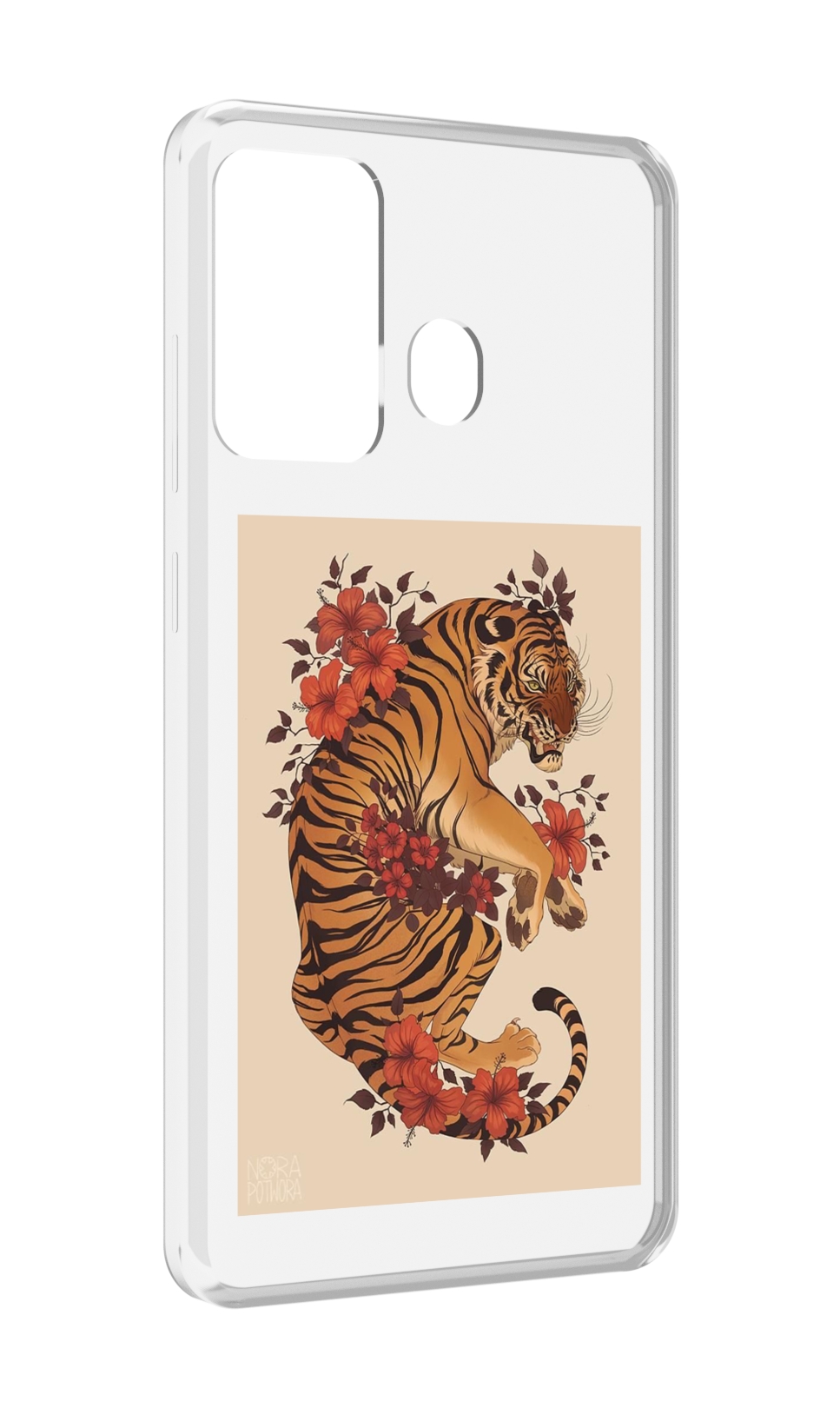 

Чехол MyPads злой-тигр-с-цветами для ITEL A27 / ITEL P17, Прозрачный, Tocco