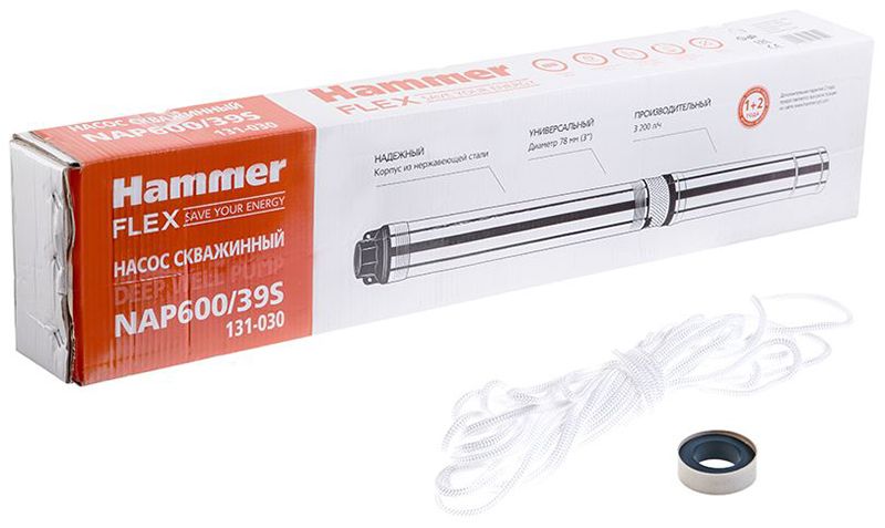 Насос скважинный погружной Hammer Flex Nap 600/39 S