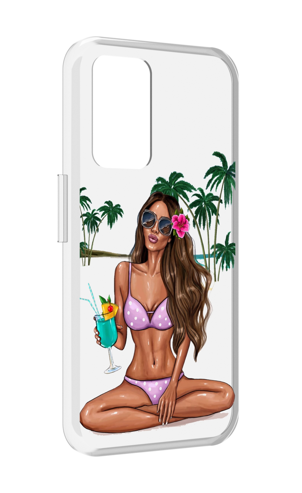 

Чехол MyPads Гавайская-девушка женский для Realme GT Neo3T, Прозрачный, Tocco