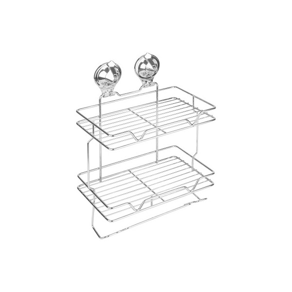 Полка для ванной Sakura двойная, малая, на присоскаx Air-lock, BI-3113A2, СР, xром