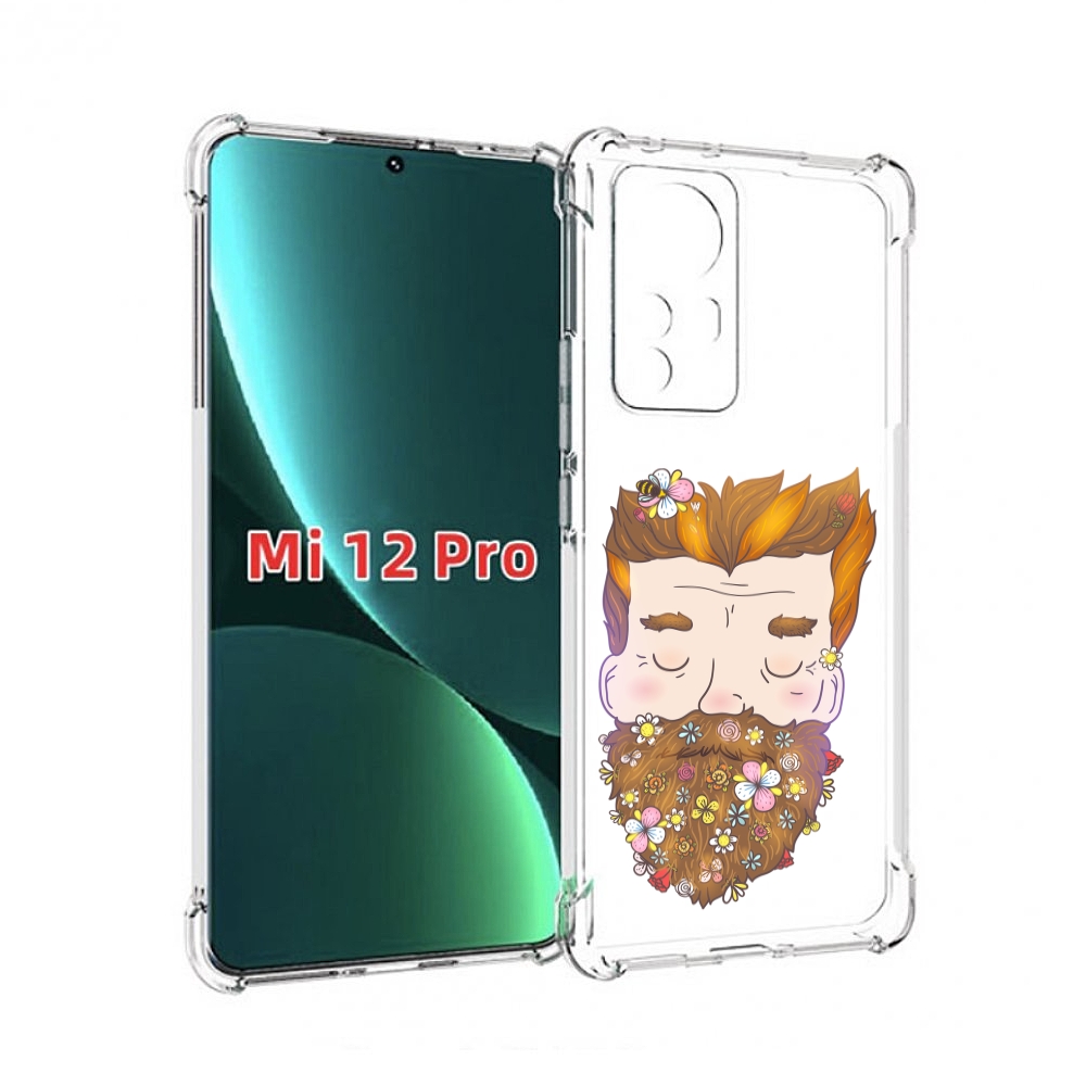 

Чехол MyPads мужчина с цветами в бороде для Xiaomi 12S Pro, Прозрачный, Tocco