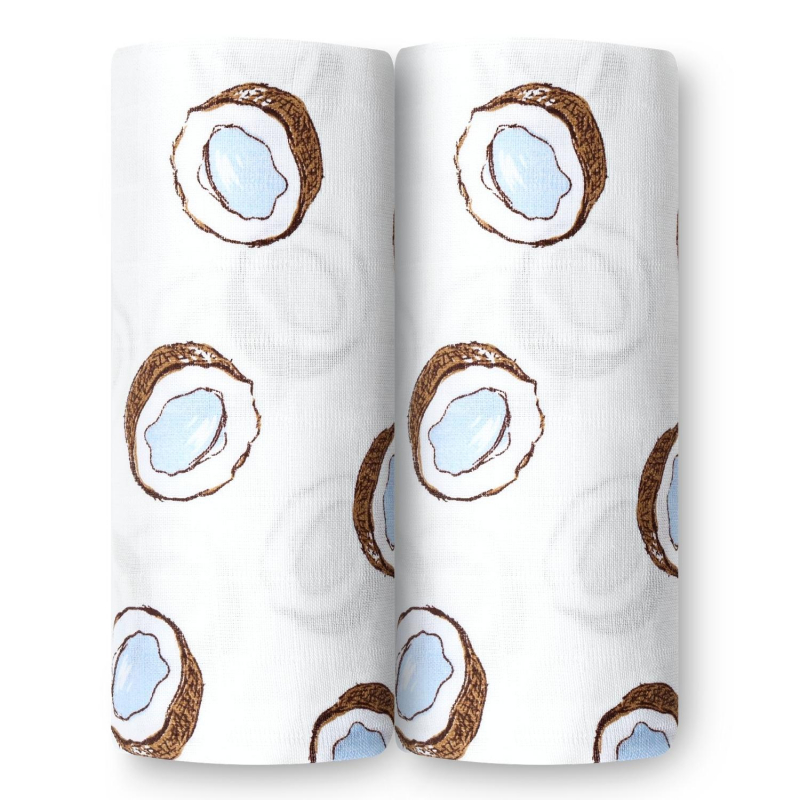 

Пеленки детские муслиновые для новорожденных (100х120 см, 2 шт) loombee MS-3438, MS