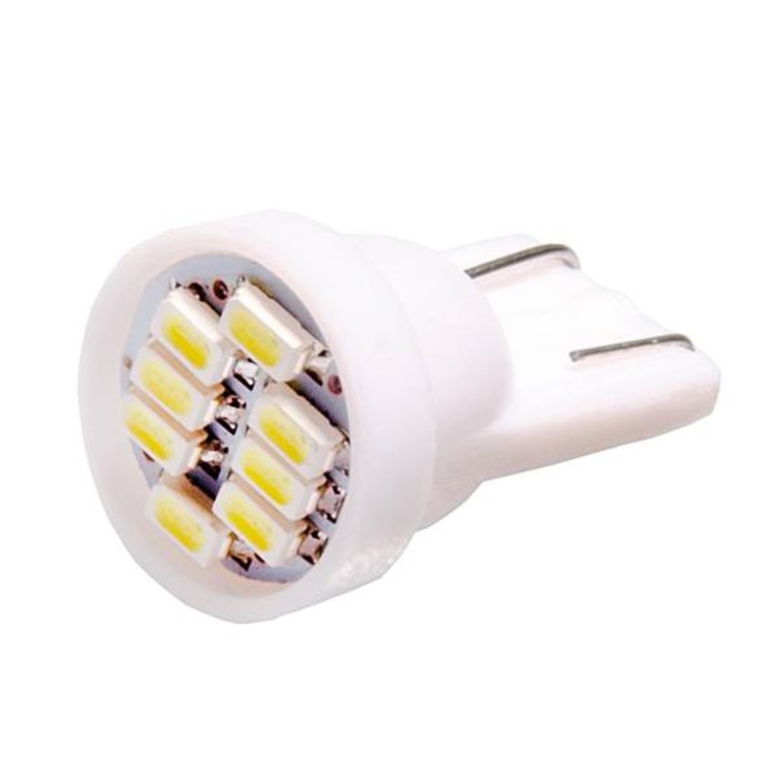 

Лампа светодиодная T10(W5W), 12В 8 SMD диодов, без цоколя Skyway,, S08201130 (20 шт)