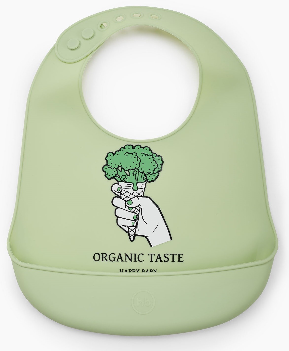 фото Нагрудник силиконовый happy baby "organic taste", цвет: green