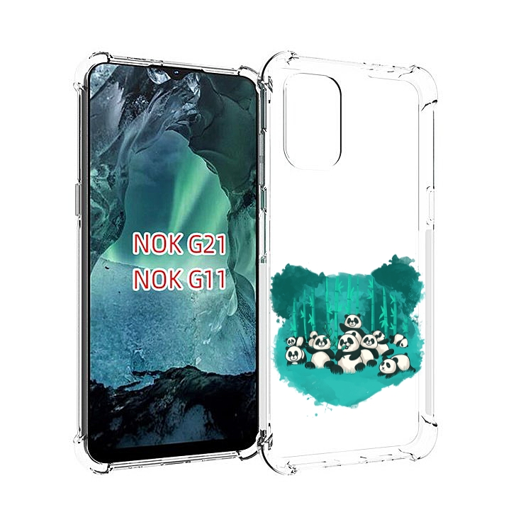 

Чехол Mypads Нарисованные Панды Для Nokia G11/G21, Прозрачный, Tocco