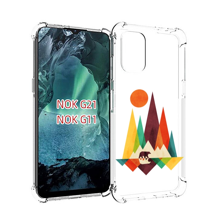 

Чехол Mypads Нарисованные Горы С Медведем Для Nokia G11/G21, Прозрачный, Tocco