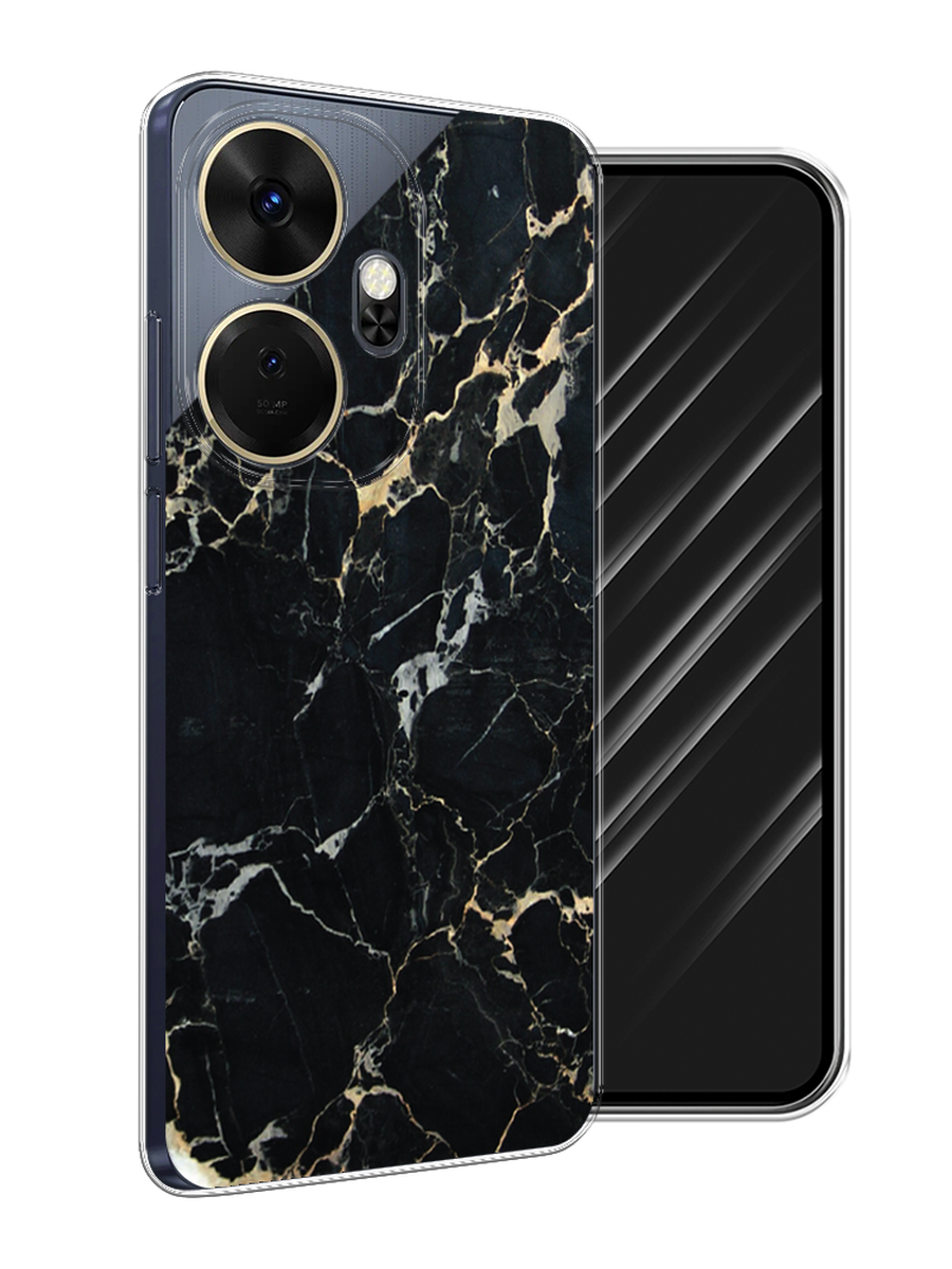 

Чехол Awog на Itel P55 Plus 4G "Черный мрамор уголок", Черный;золотистый, 3201950-1