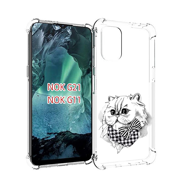 

Чехол Mypads Нарисованная Красивая Кошечка Для Nokia G11/G21, Прозрачный, Tocco