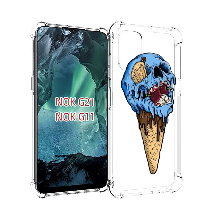 

Чехол Mypads Мороженное Череп Для Nokia G11/G21, Прозрачный, Tocco