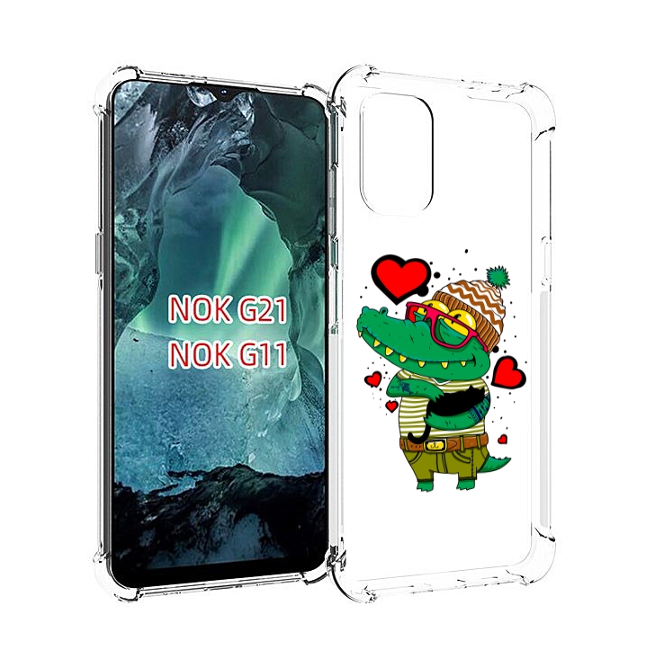 

Чехол Mypads Влюбленный Крокодил Для Nokia G11/G21, Прозрачный, Tocco