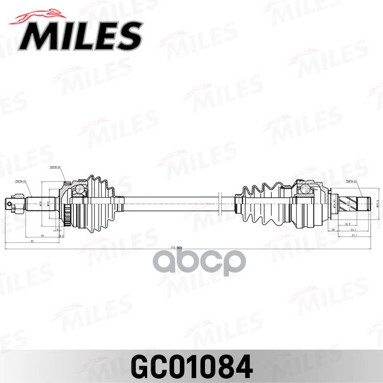 

Привод В Сборе Opel Corsa 1.2-1.7d 93-01 Лев. (Abs) Miles арт. gc01084, GC01084