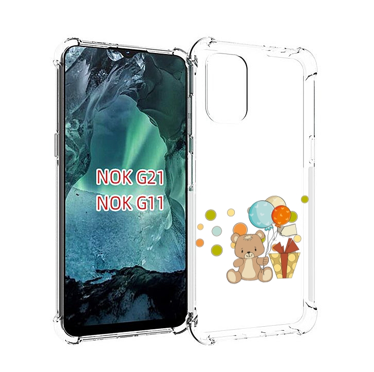 

Чехол Mypads Медвеженок С Подарком Для Nokia G11/G21, Прозрачный, Tocco