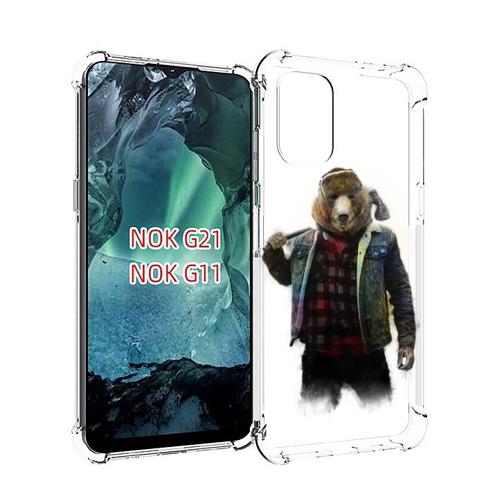 

Чехол Mypads Медведь С Топором Для Nokia G11/G21, Прозрачный, Tocco