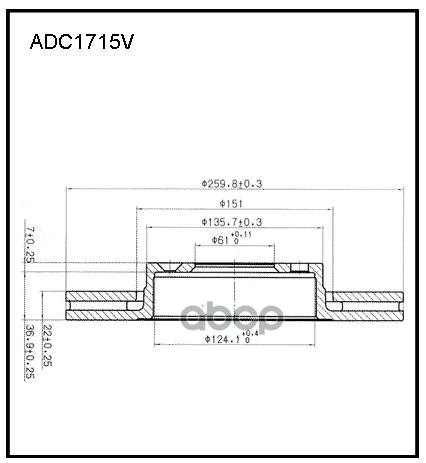 

ALLIED NIPPON ADC1715V ADC1715V_диск тормозной передний!\ Nissan Micra 1.0-1.5DCi 03