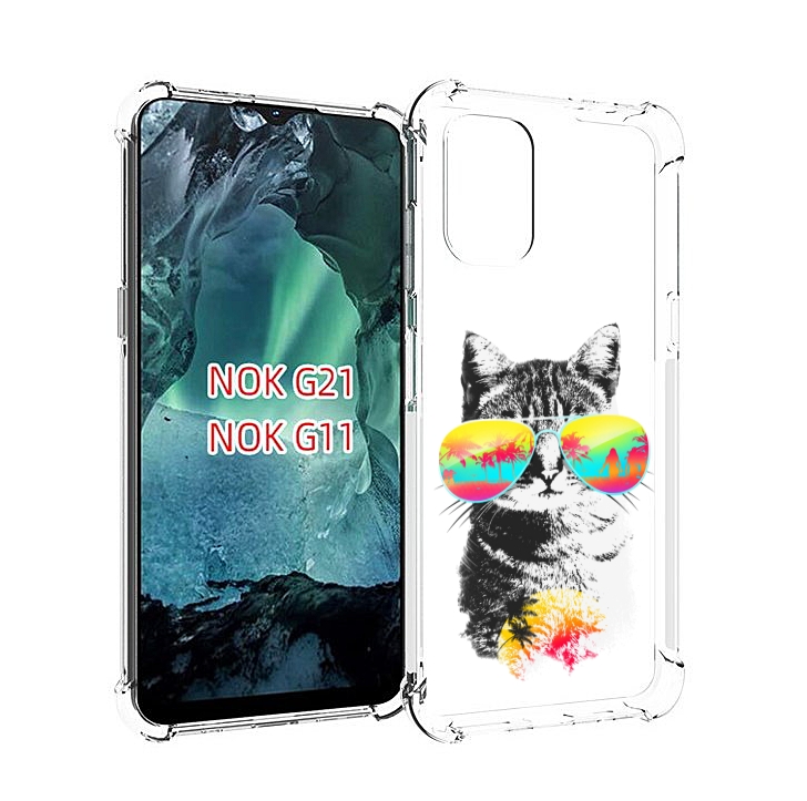 

Чехол Mypads Крутой Кот Для Nokia G11/G21, Прозрачный, Tocco