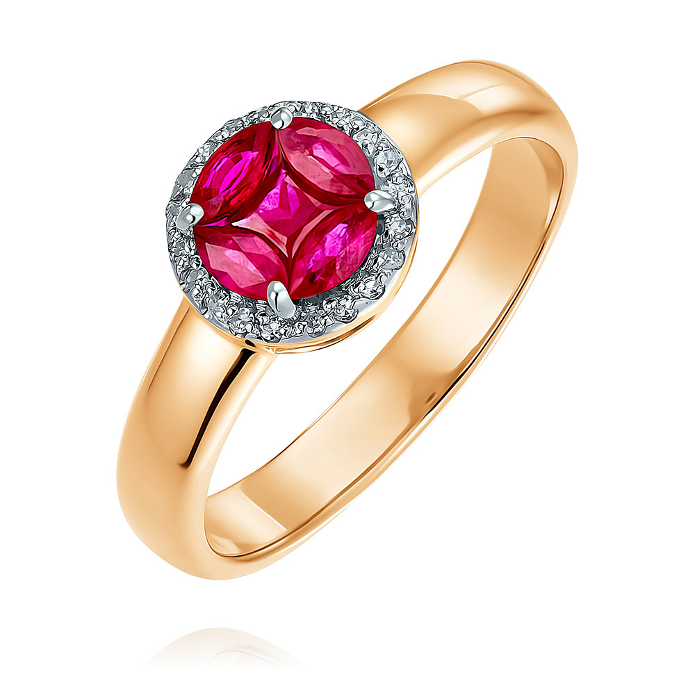 

Кольцо из красного золота с бриллиантом/рубином р.  ADAMAS 1448728/01-А50Д-431, 1448728/01-А50Д-431