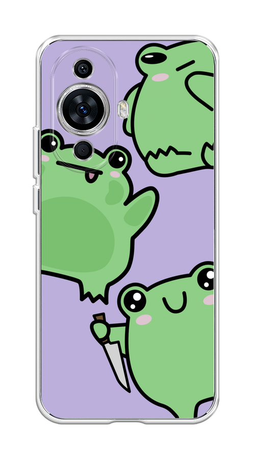 

Чехол на Huawei Nova 11 "Опасные лягушата", Фиолетовый;зеленый;черный, 6121250-1