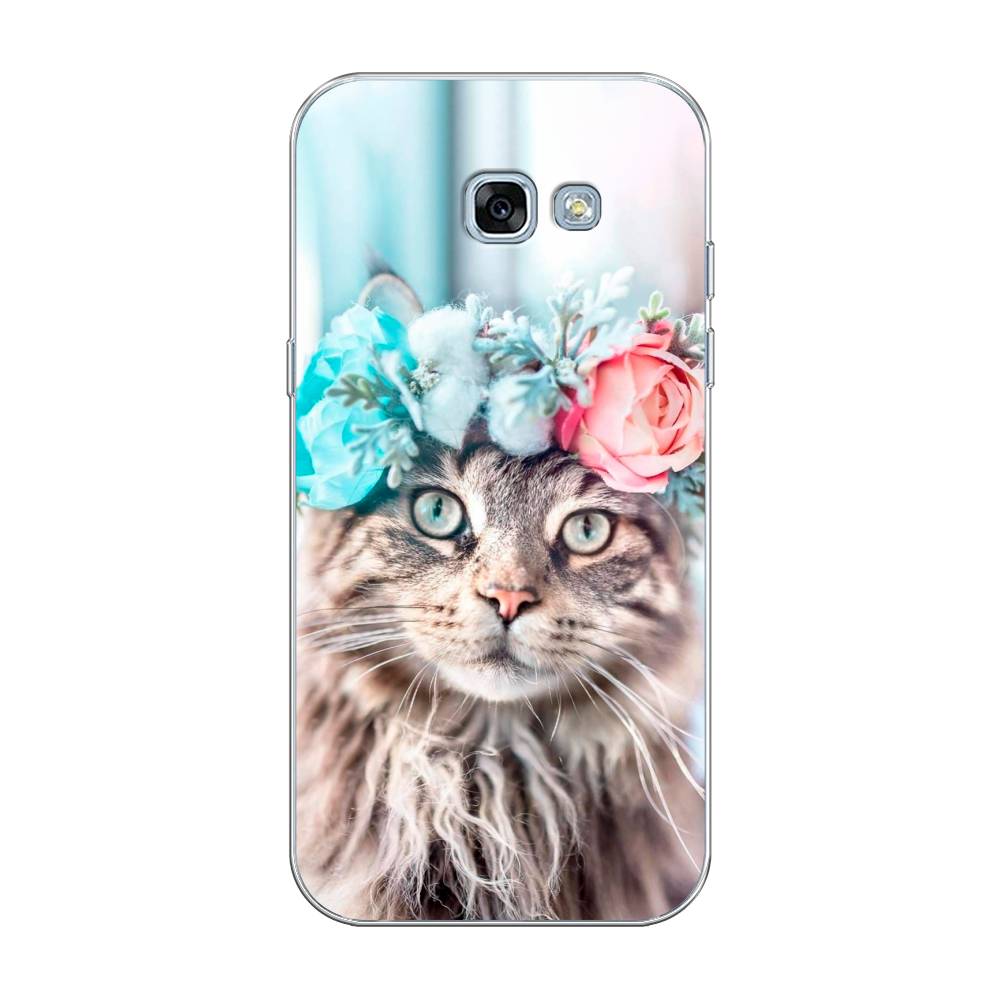 

Чехол Awog на Samsung Galaxy A3 2017 / Самсунг A3 2017 "Кот в венке", Серый;голубой;розовый, 20350-2