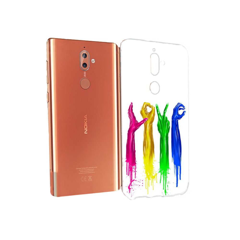

Чехол MyPads Tocco для Nokia 9 яркие руки love (PT126479.94.707), Прозрачный, Tocco