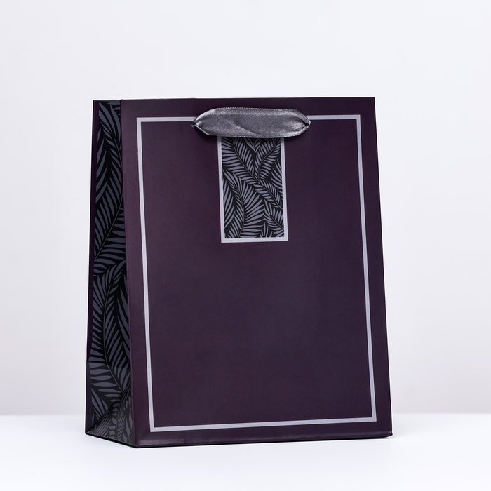 Пакет подарочный Арт Дизайн Текстура, темно-бордовый, 18х22,3х10 см
