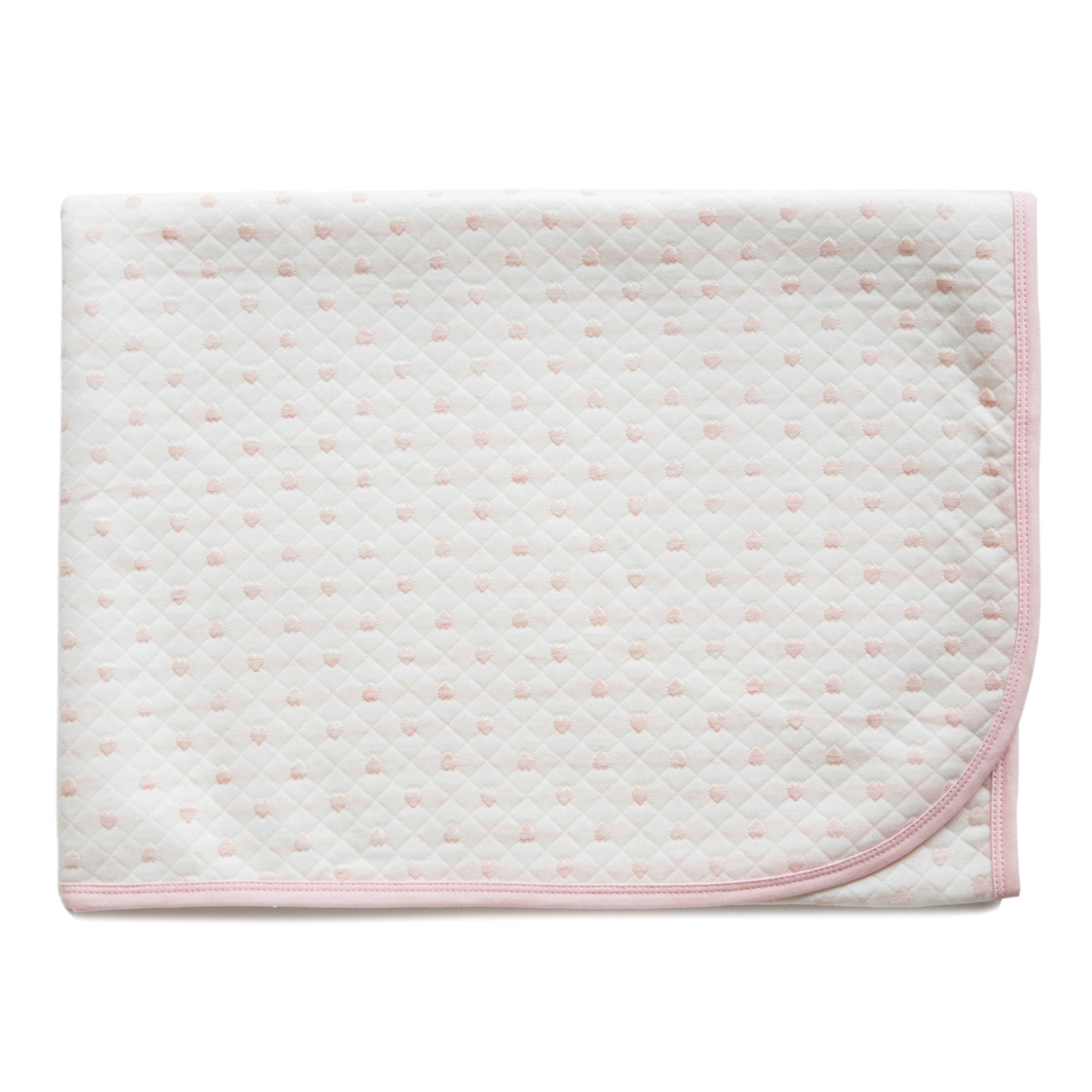 фото Плед-одеяло стеганное "сердечки", трикотажное, 100х140 см, розовый baby nice