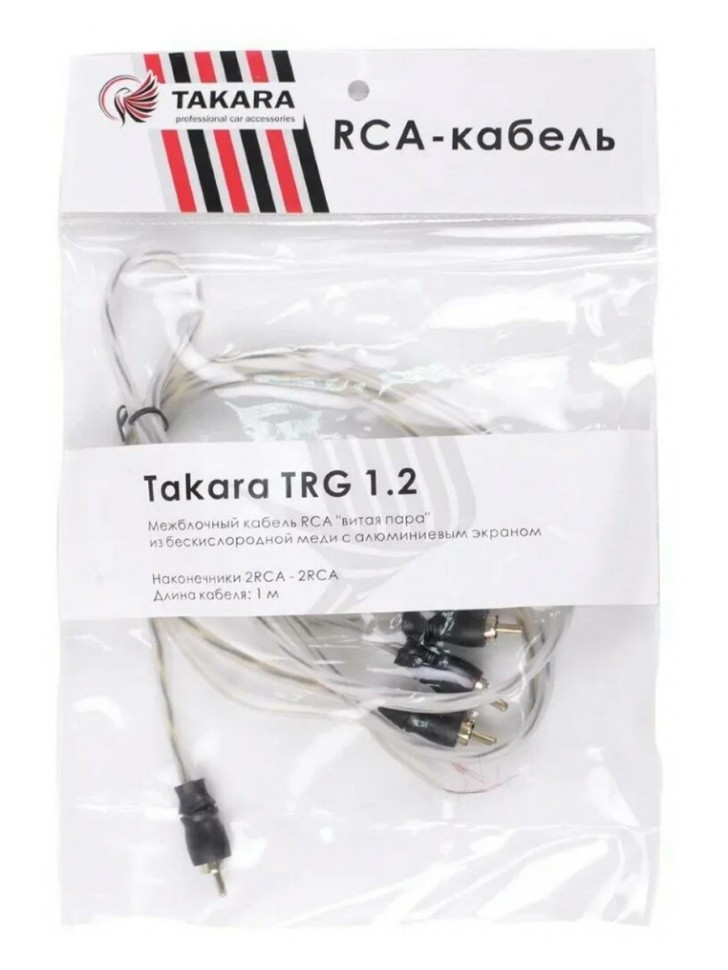 

Кабель автомобильный AuRa межблочный RCA Takara TRG 1.2, 1м