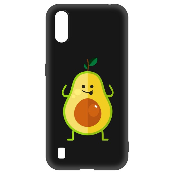 фото Чехол krutoff soft case авокадо веселый для samsung galaxy a01/m01 (a015/m015) черный