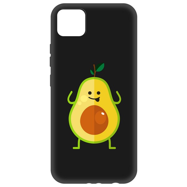 фото Чехол-накладка krutoff soft case авокадо веселый для realme c11 черный