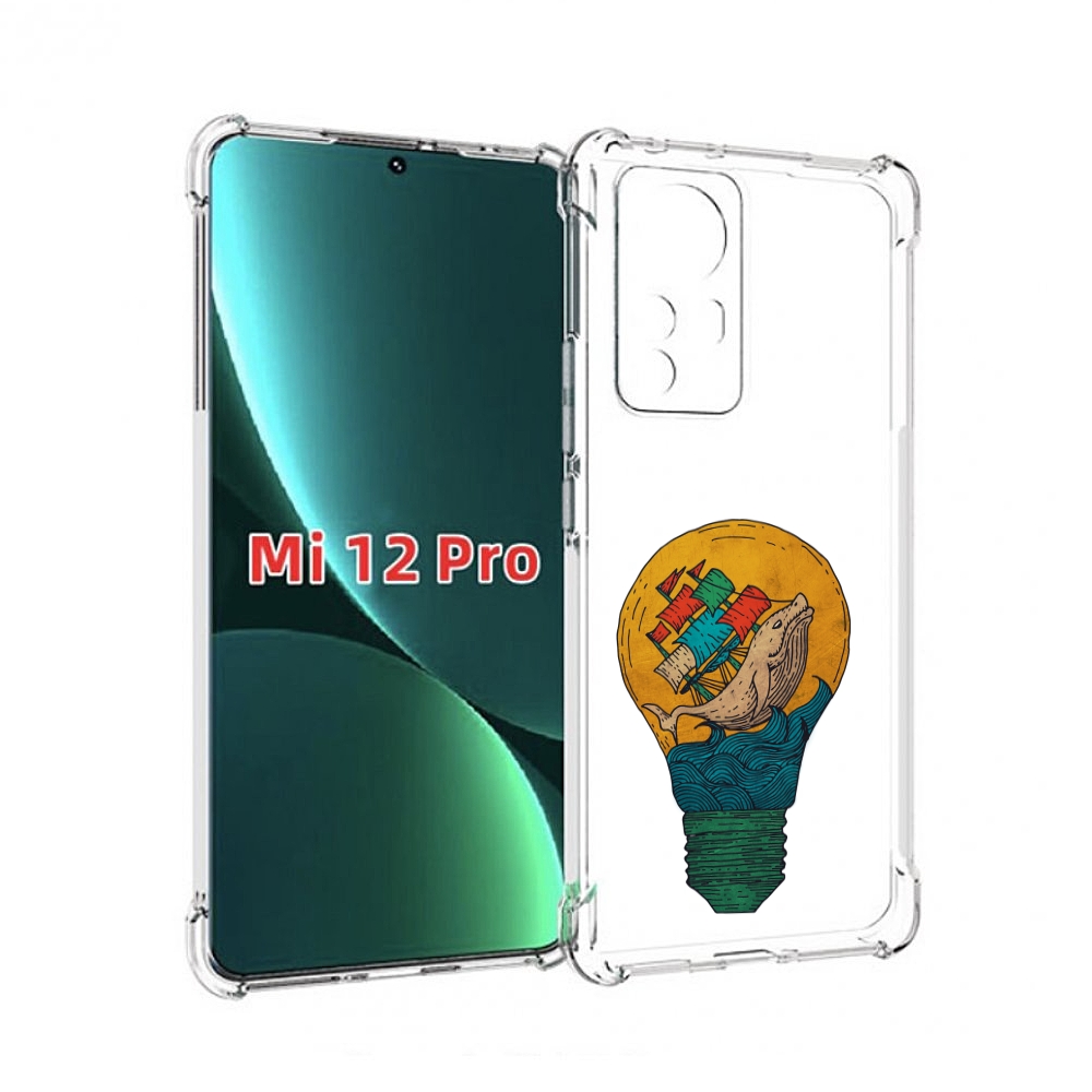 Чехол MyPads кит в лампочке с парусами для Xiaomi 12S Pro