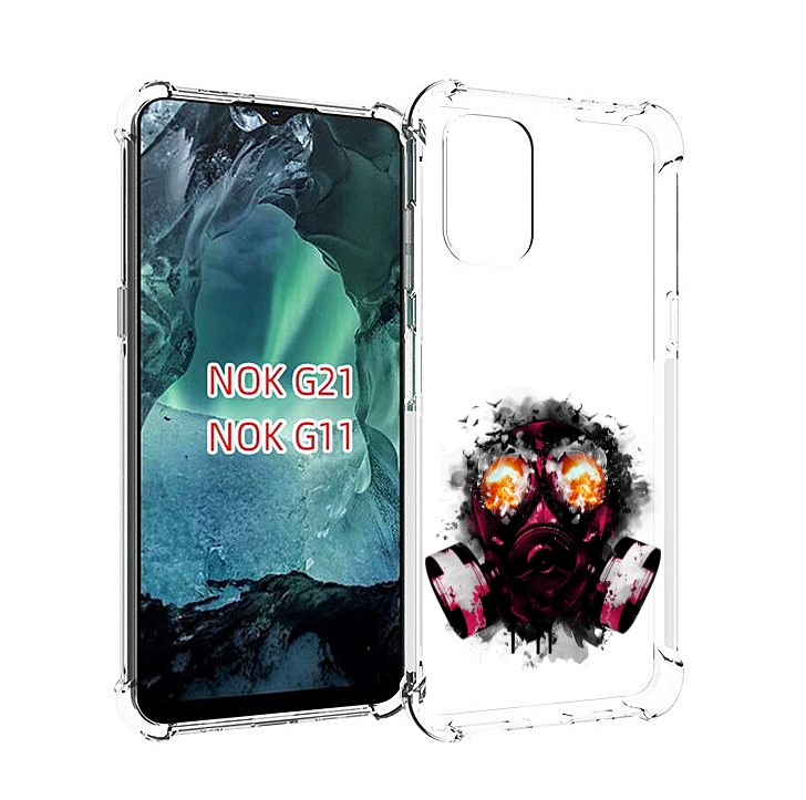 

Чехол Mypads Красный Противогаз Для Nokia G11/G21, Прозрачный, Tocco