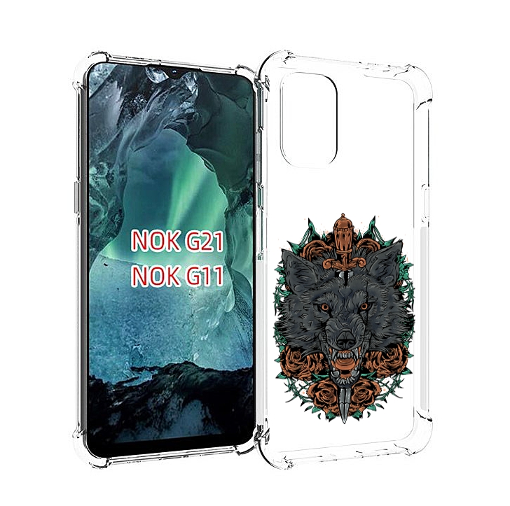 

Чехол Mypads Красивый Злой Волк Для Nokia G11/G21, Прозрачный, Tocco