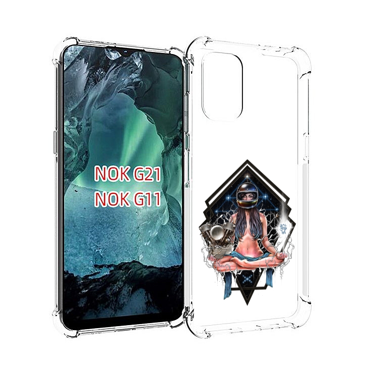 

Чехол Mypads Красивая Девушка В Шлеме Для Nokia G11/G21, Прозрачный, Tocco