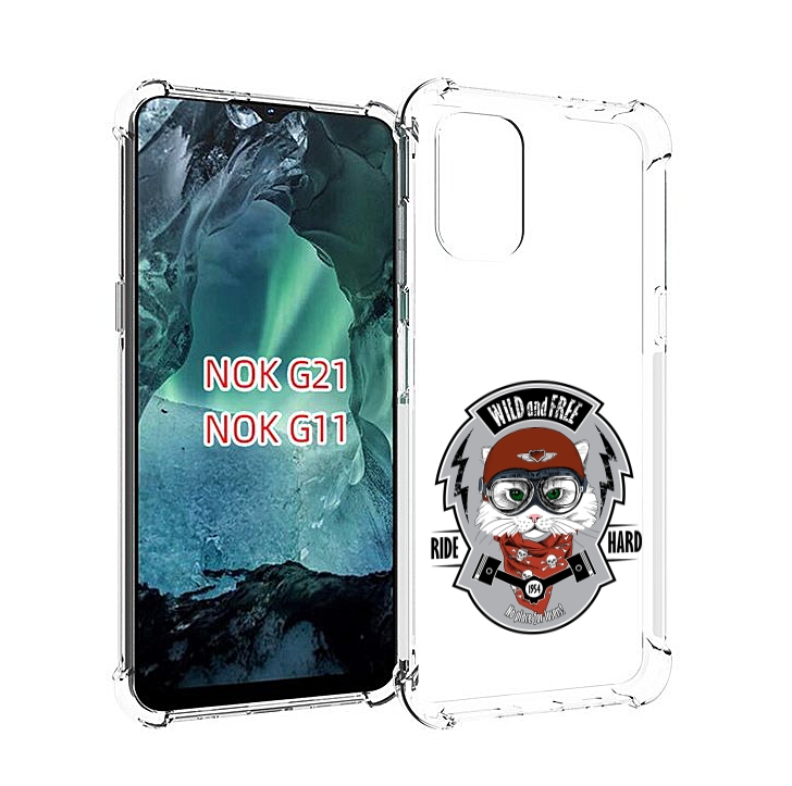 Чехол Mypads Кошка В Шлеме Для Nokia G11/G21