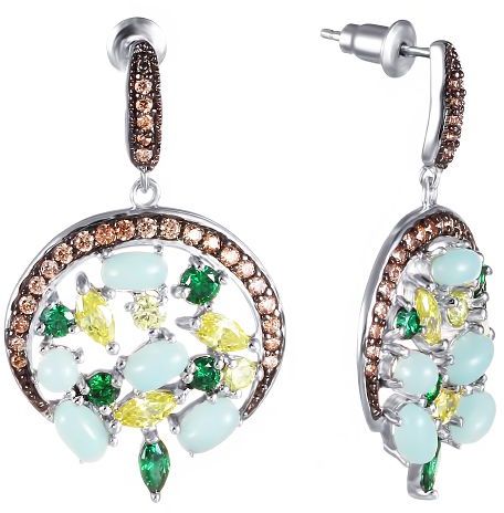 

Серьги подвески из серебра с халцедоном Джей Ви 1-212833-430600-7, 1-212833-430600-7