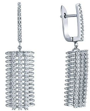 

Серьги женские из серебра Джей Ви MJ-1972E, фианит, MJ-1972E