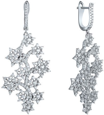 

Серьги женские из серебра Джей Ви MT1474-E01K320Y, фианит, MT1474-E01K320Y