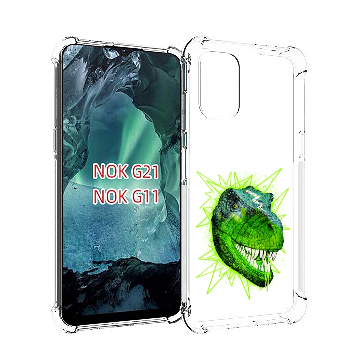 

Чехол Mypads Зеленый Динозавр Для Nokia G11/G21, Прозрачный, Tocco