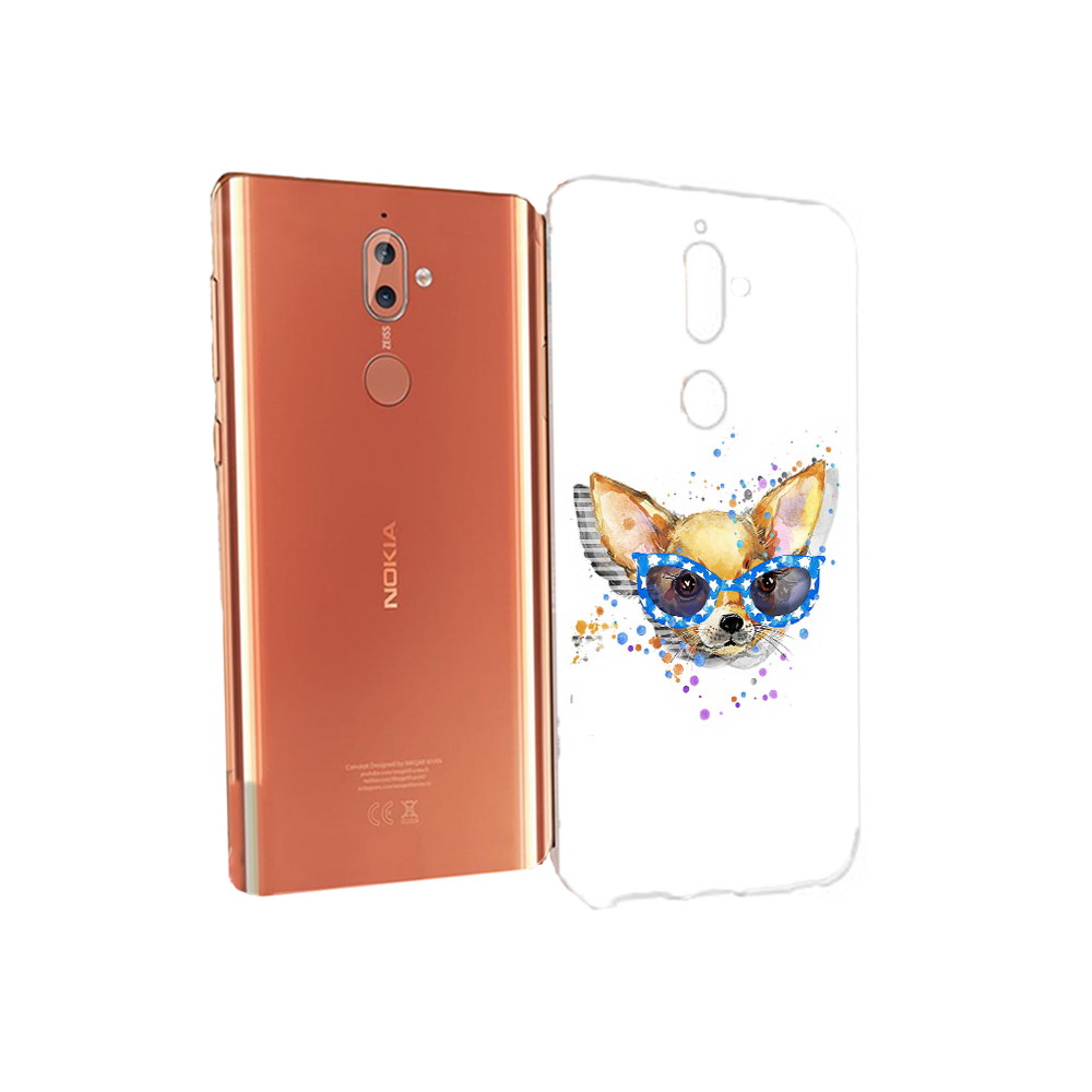 

Чехол MyPads Tocco для Nokia 9 чихуа-хуа в очках (PT126479.94.691), Прозрачный, Tocco