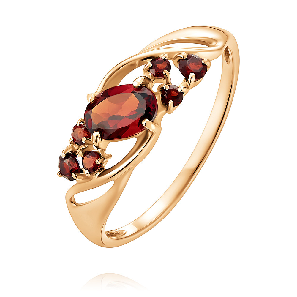 

Кольцо из красного золота с гранатом р.  ADAMAS 1457939/01-А50-655, 1457939/01-А50-655