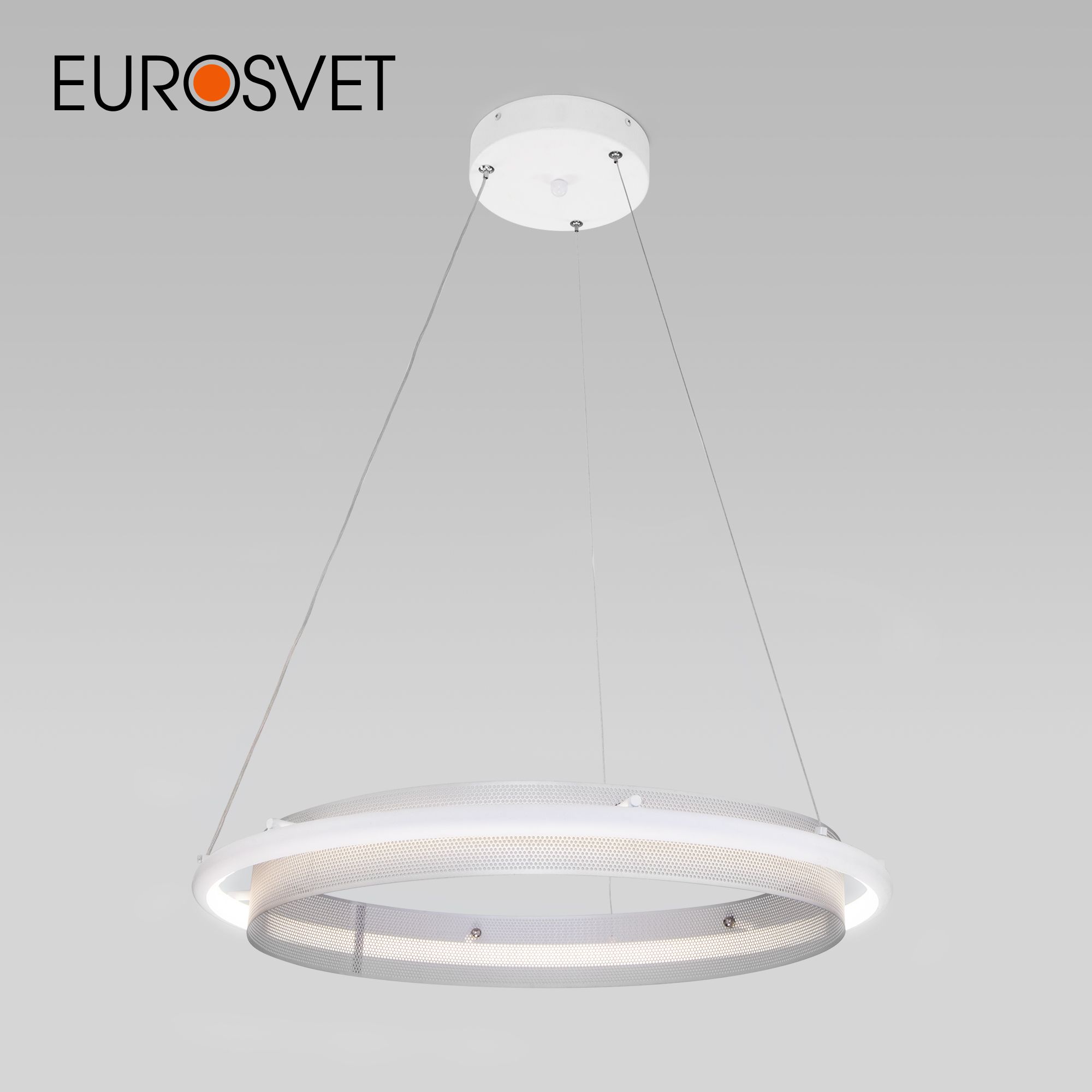 Умная подвесная LED люстра Eurosvet 90241/1 белый/серебро Smart Imperio Minimir Home