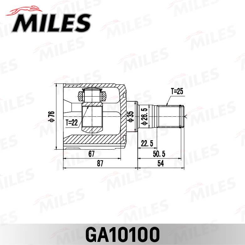 

Шрус Hyundai Accent/Verna 1999-Внутр. Miles GA10100, GA10100