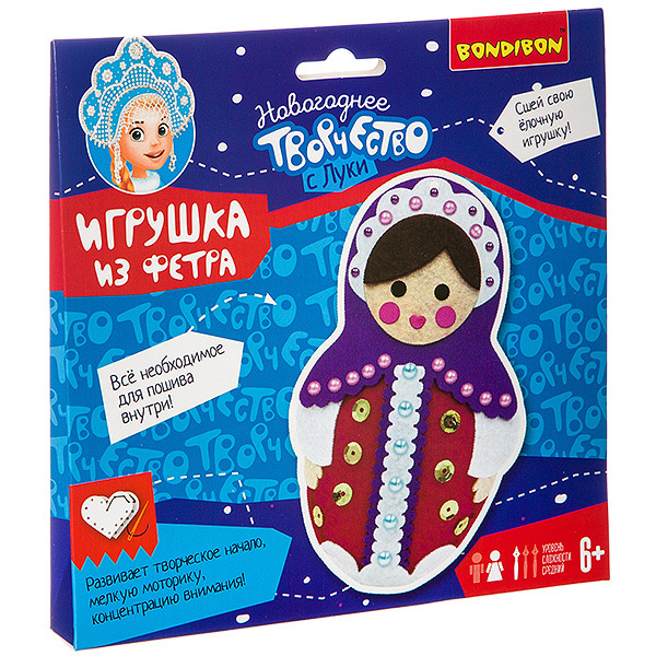 

Ёлочная игрушка из фетра. Матрёшка.