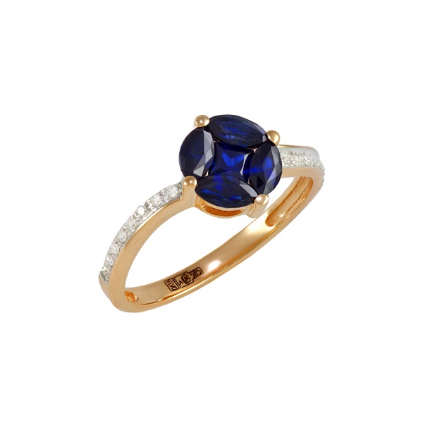 

Кольцо из золота р.  DIAMOND PRIME 06-1-DS-R-000347, бриллиант\сапфир, 06-1-DS-R-000347