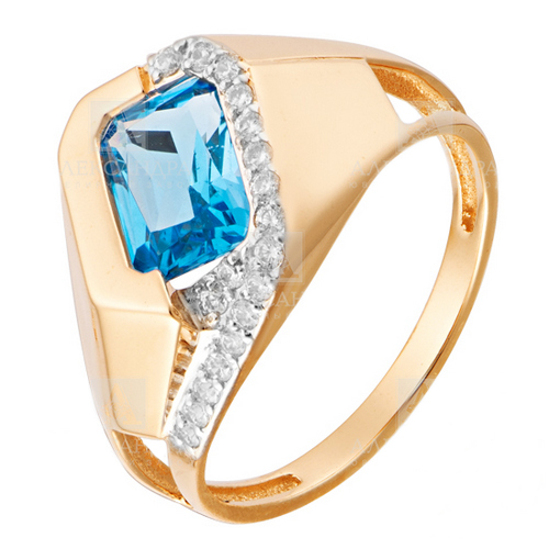 

Кольцо из золота р.  Александра кл3490-12, агат\фианит, кл3490-12