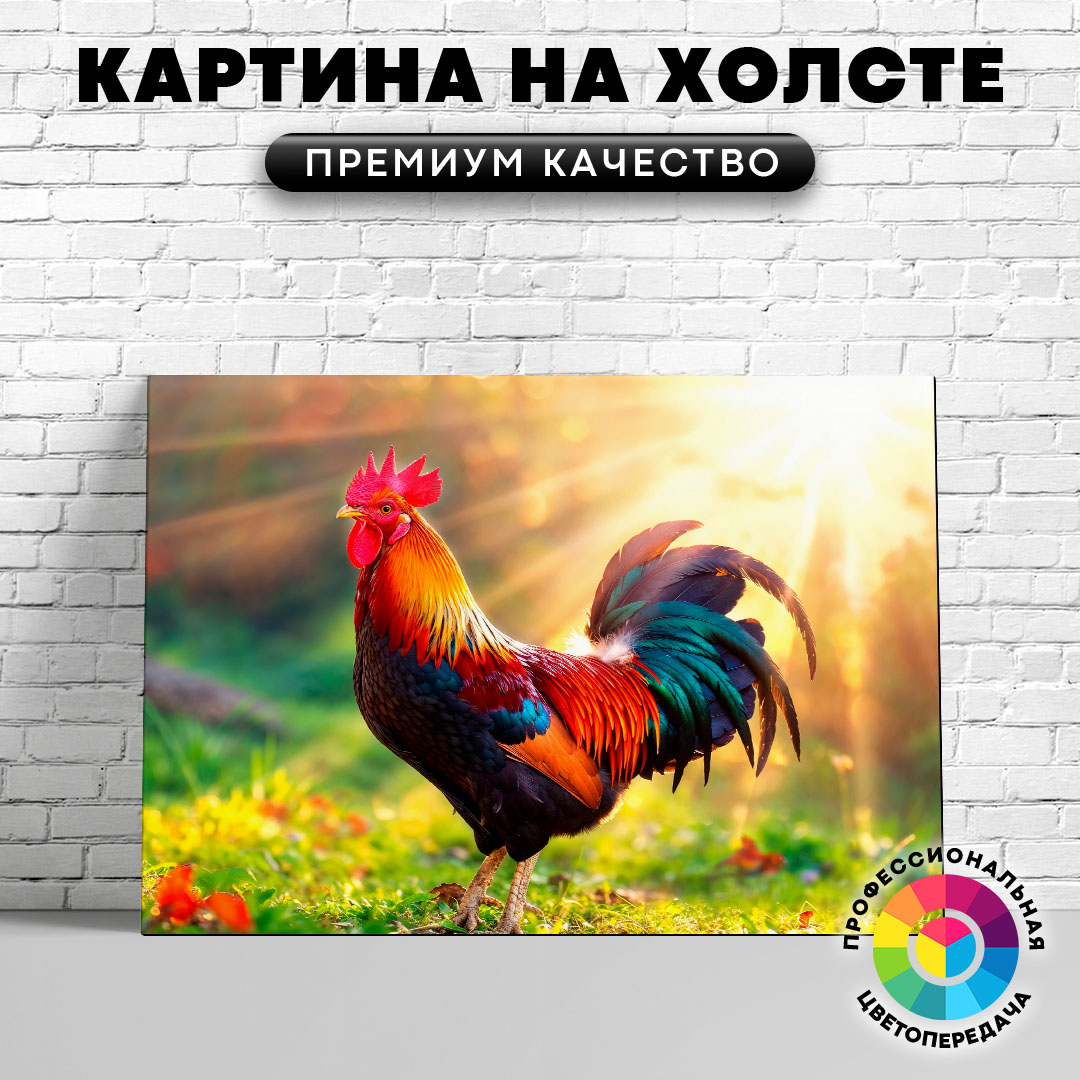 

Картина на холсте Петушок на полянке 40х30 см, ЖПЕТУ