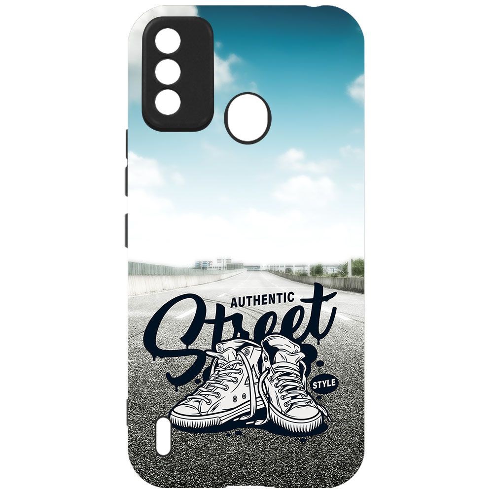 

Чехол-накладка Krutoff Soft Case Кроссовки мужские Уличный стиль для ITEL A48 черный