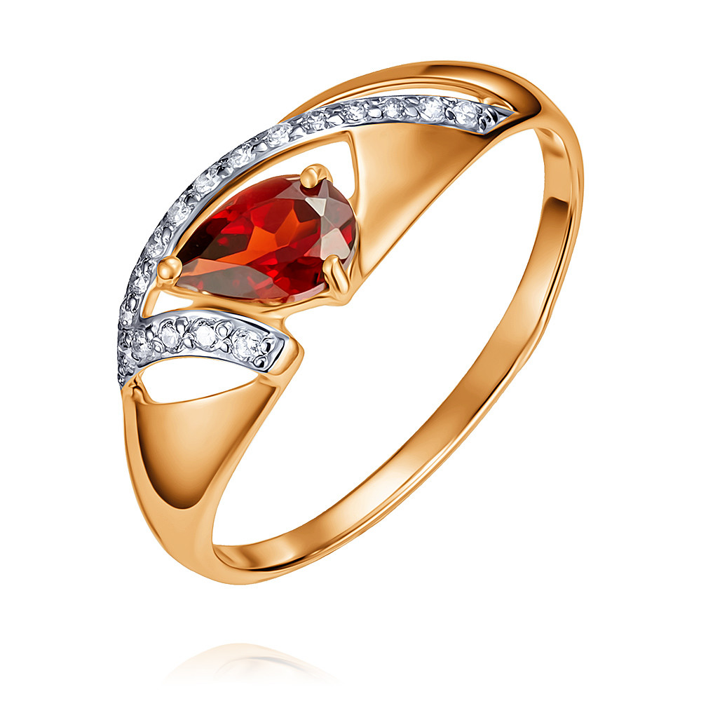 

Кольцо из красного золота с гранатом/фианитом р.  ADAMAS 1457954/01-А50Д-655, 1457954/01-А50Д-655